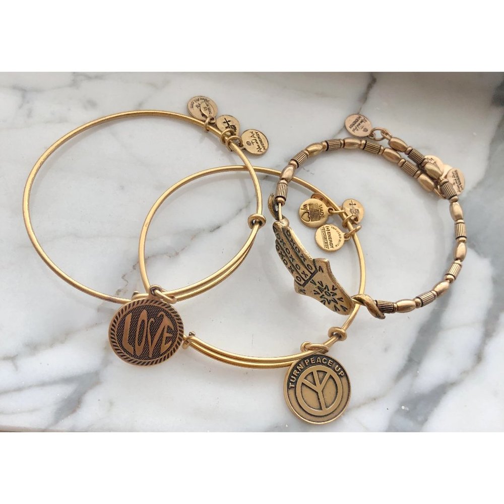 ALEX AND ANI Set of 3 Gold Bracelets